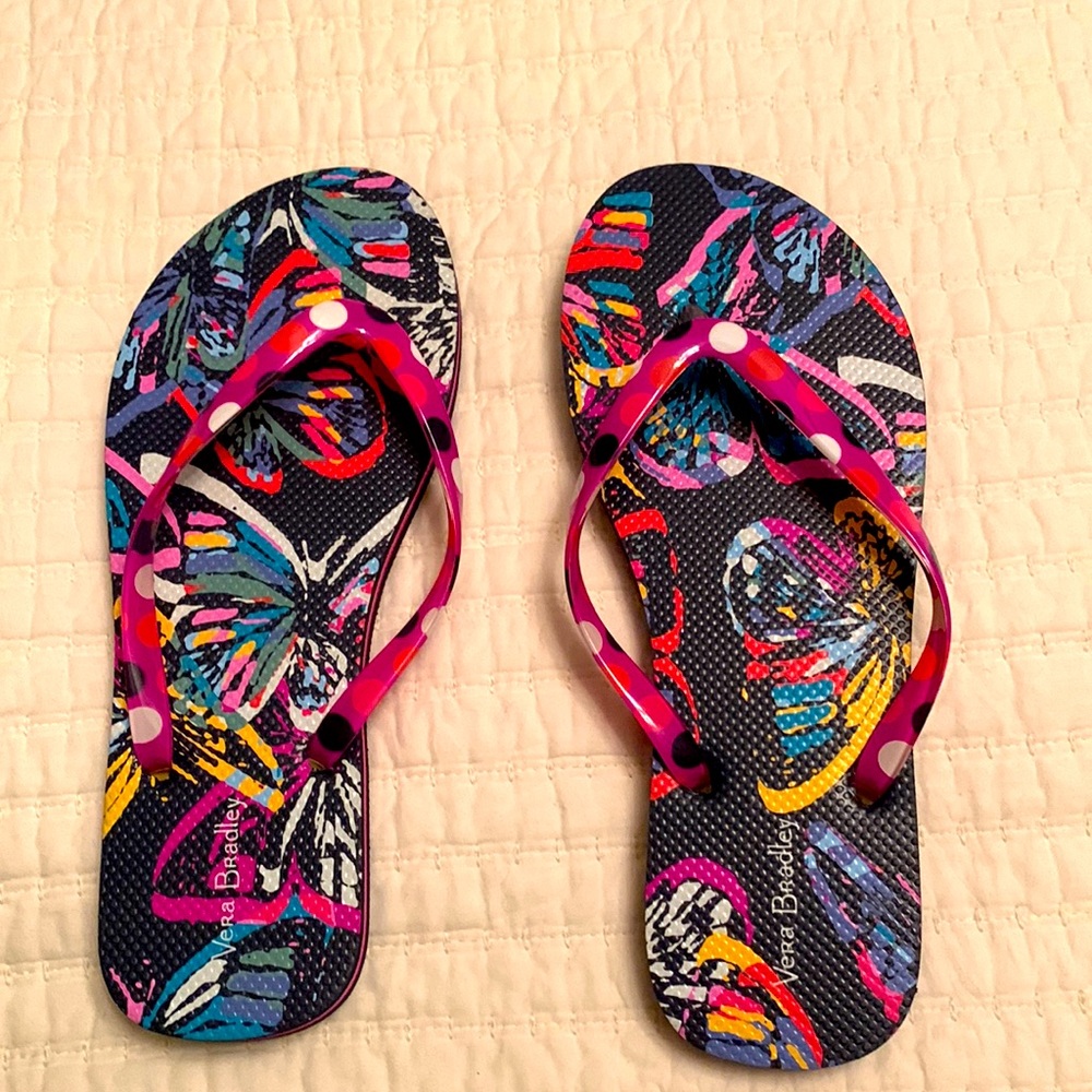 NWOT, Vera Bradley, Butterfly Flip Flops for woman